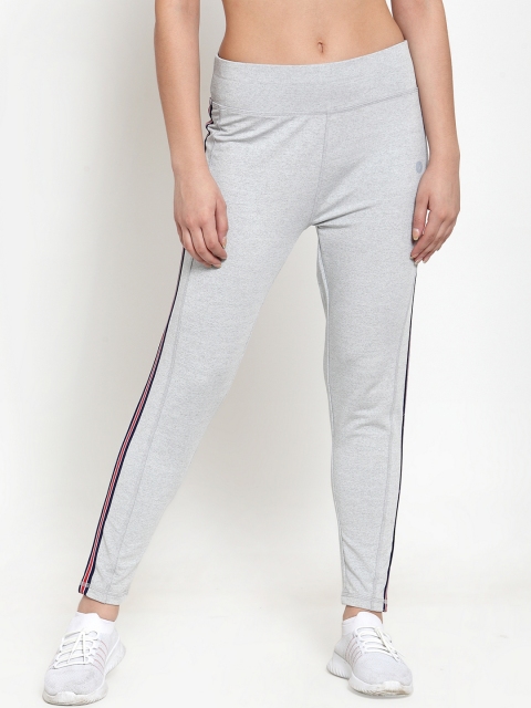 

BUKKUM Women Grey Solid Slim-Fit Track Pants