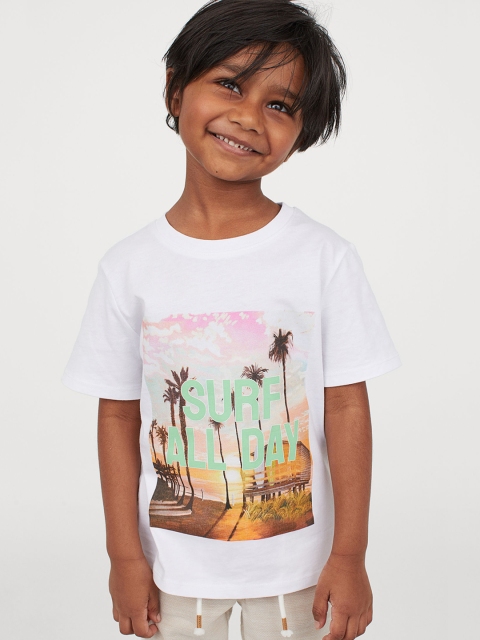 

H&M Boys White Printed T-shirt