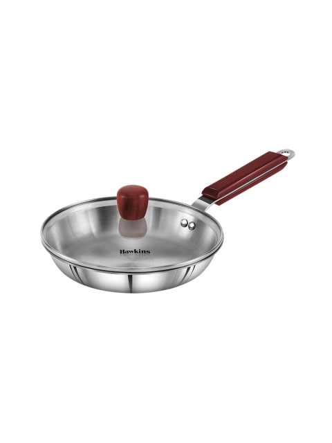 

Hawkins Silver-Toned & Brown Stainless Steel Extra Thick Frying Pan