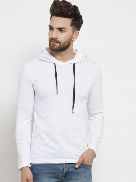 

Kalt Men White Solid Hood T-shirt