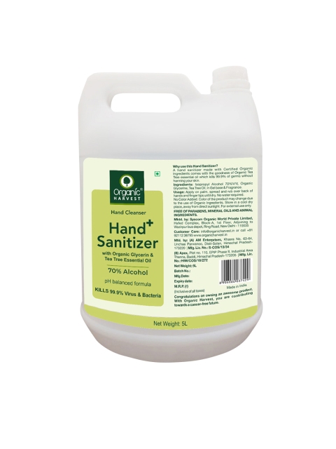 

Organic Harvest Instant Anti-Bacterial Gel Hand Sanitizer 5L, Green