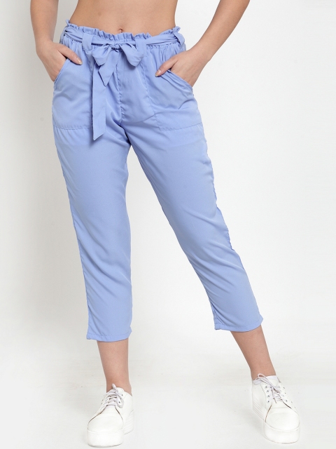 

J Style Women Blue Solid Slim Fit Capris