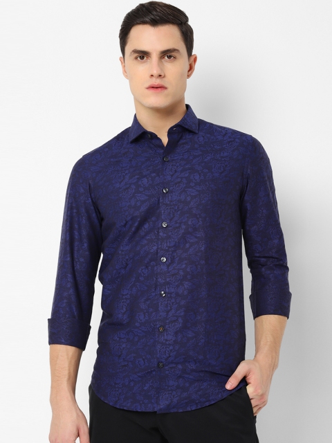 

SIMON CARTER LONDON Men Navy Blue Slim Fit Printed Casual Shirt