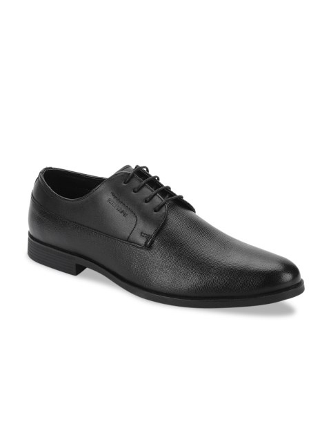 

Red Tape Men Black Solid Leather Formal Derbys