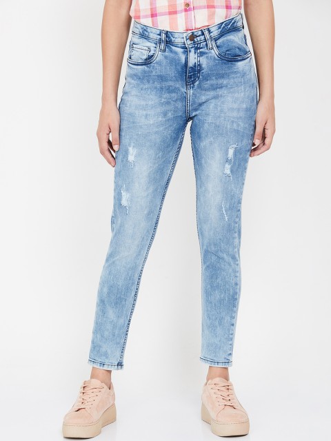 

Ginger by Lifestyle Women Blue Slim Fit Mid-Rise Mildly Distressed Jeans