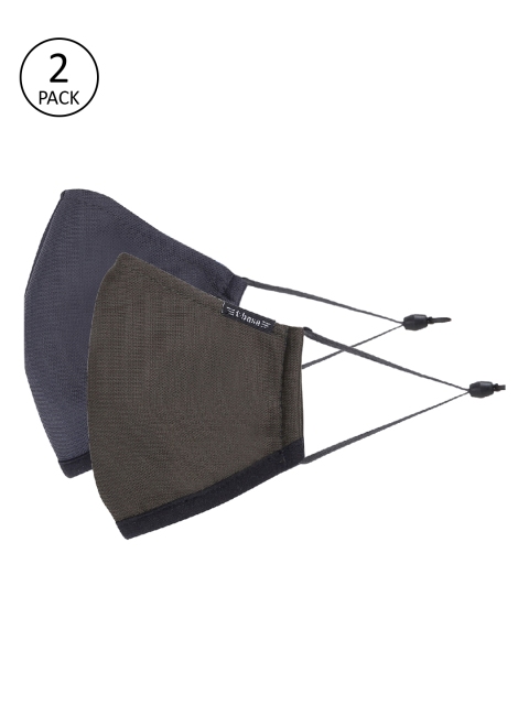 

t-base Unisex Pack of 2 Olive Green 6-Ply Outdoor Reusable Protective Face Masks