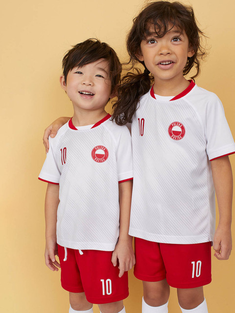 

H&M Boys White Printed Football Shirt