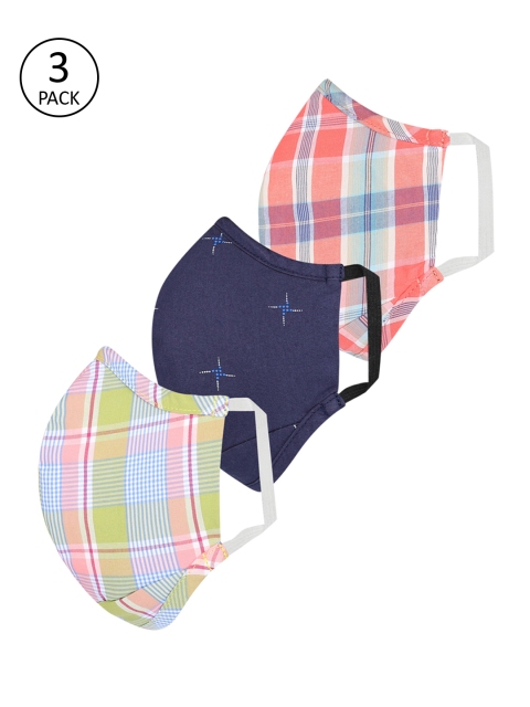 

Peter England Men 3 Pcs Assorted 3 Ply Anti-Viral Reusable Cloth Masks