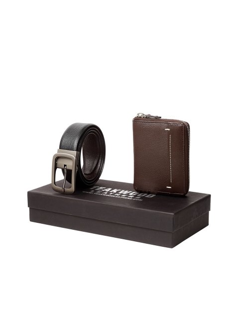 

Teakwood Leathers Men Black & Brown Genuine Leather Accessory Gift Set