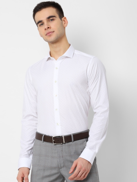 

SIMON CARTER LONDON Men White Regular Fit Self Design Formal Shirt