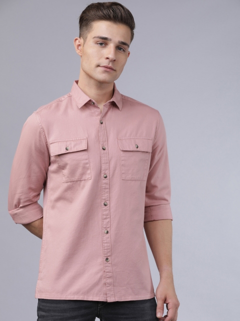 

Ecko Unltd Men Pink Slim Fit Solid Casual Shirt