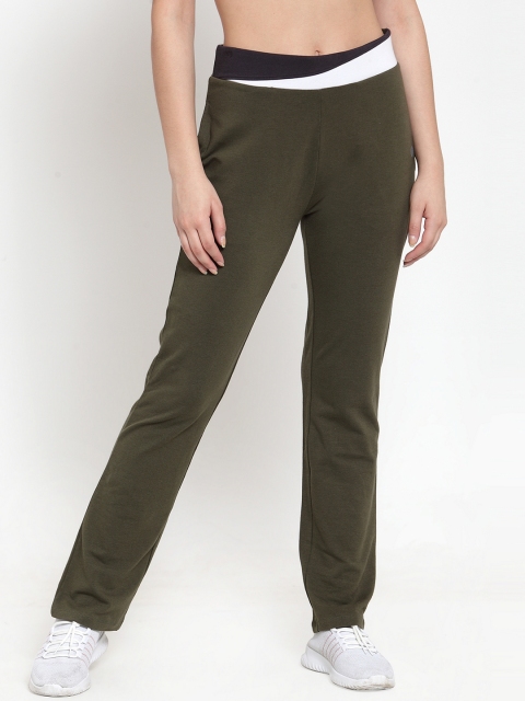 

BUKKUM Women Green Solid Track Pants