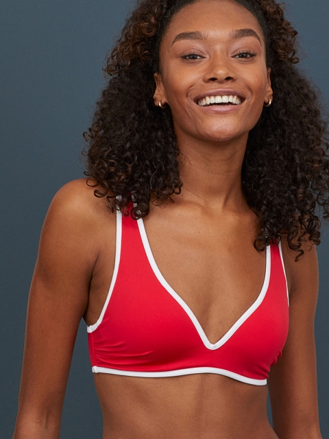 

H&M Women Red Push-Up Bikini Top 0866383002