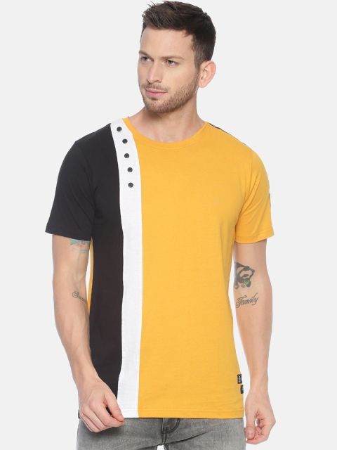 

KULTPRIT Men Multicoloured Colourblocked Round Neck T-shirt, Multi