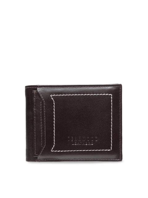 

Teakwood Leathers Men Coffee Brown Solid Two Fold Leather Wallet