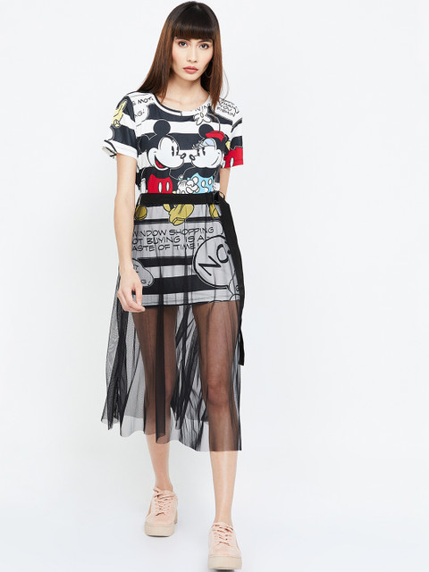 

Ginger by Lifestyle Women White Printed T-shirt Dress