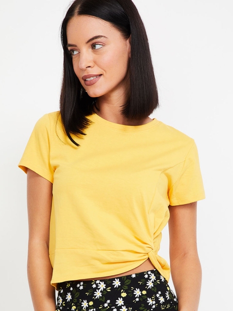 

Ginger by Lifestyle Women Mustard Solid Top