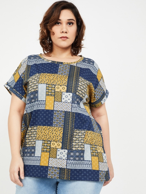 

nexus Plus Size Women Multicoloured Printed Top, Multi