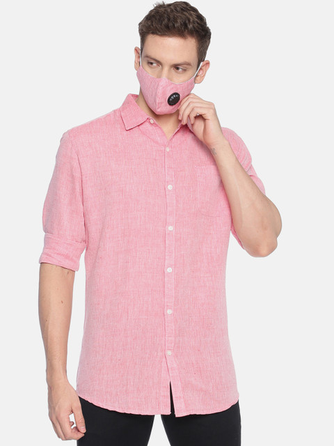 

Balista Men Pink Standard Slim Fit Solid Casual Shirt