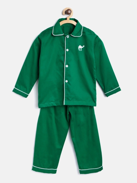 

Kids Clan Kids Green Solid Night suit