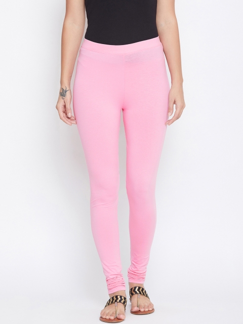

ALIZA Women Pink Solid Churidar-Length Leggings