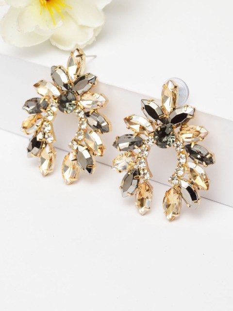 

AVANT-GARDE PARIS Gold & Gunmetal Crescent Drop Earrings