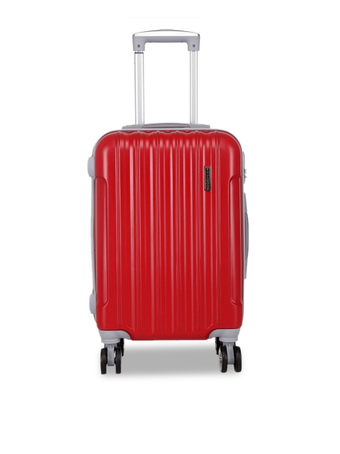 

Teakwood Leathers Unisex Red Textured Hard-Sided Cabin Trolley Suitcase