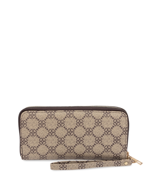 

Satchel Bags Women Coffee Brown Printed Zip Around Wallet