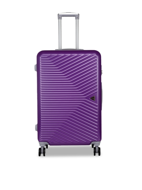 

Teakwood Leathers Unisex Purple Textured Hard-Sided Large Trolley Suitcase