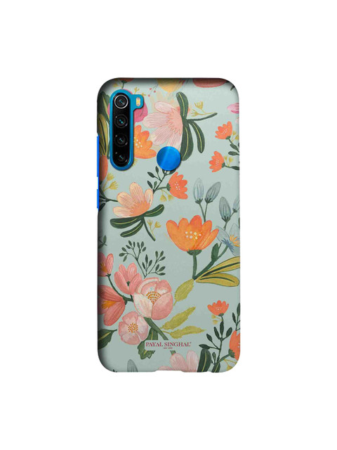 

macmerise Blue & Green Payal Singhal Aqua Handpainted Flower Sublime Xiaomi Redmi Note 8 Back Case