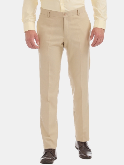 

Excalibur Men Beige Slim Fit Solid Formal Trousers