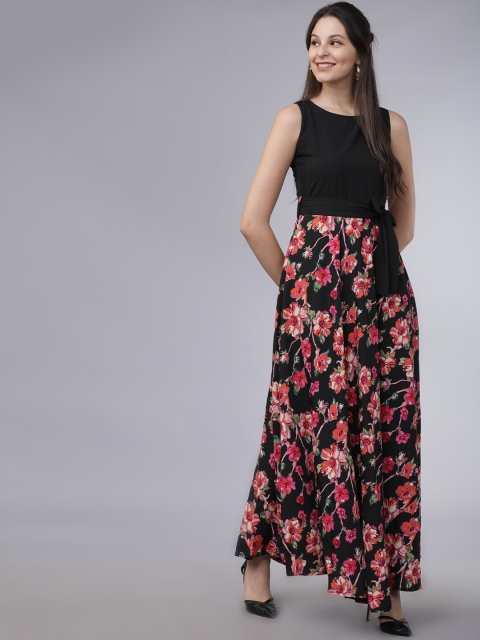 

Mumbai Slang Chic Women Multicoloured Floral Print Maxi Dress, Multi