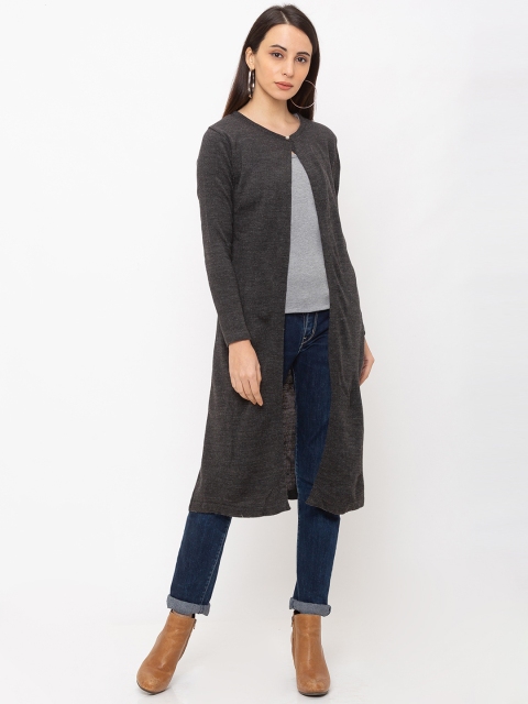 

Globus Women Grey Solid Open Front Shrug