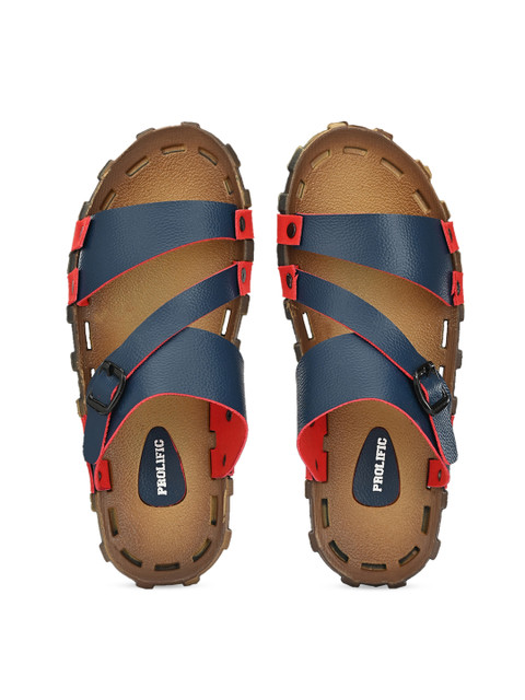 

Prolific Men Navy Blue & Tan Brown Comfort Sandals