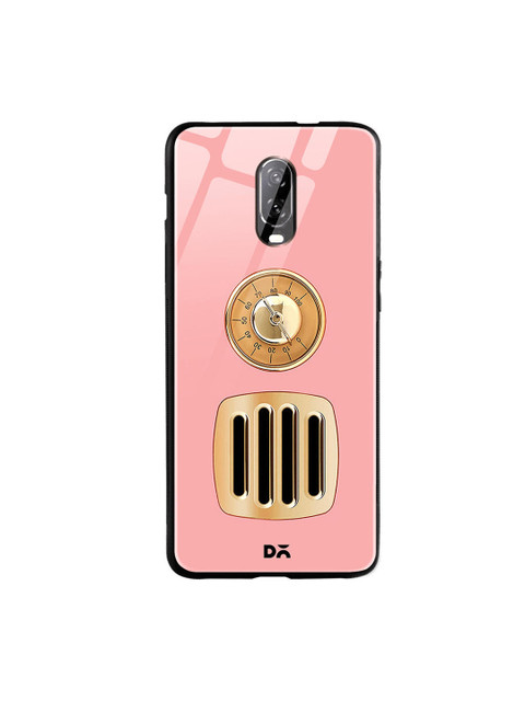 

DailyObjects Pink & Gold-Toned Radio OnePlus 6T Glass Case