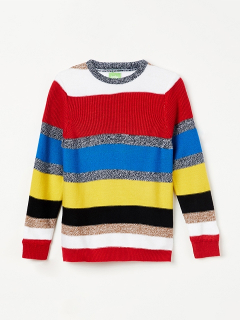 

Bossini Boys Multicoloured Striped Pullover Sweater, Multi