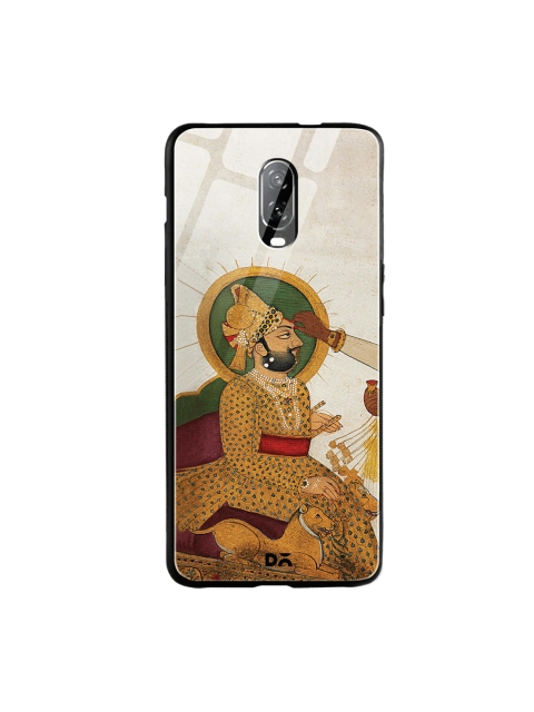 

DailyObjects White & Yellow Royal Tiika OnePlus 6T Glass Case