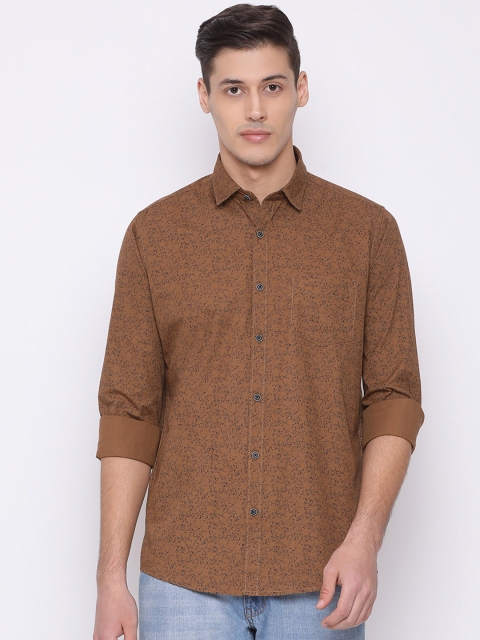 

Richlook Men Coffee Brown Slim Fit Printed Casual Shirt
