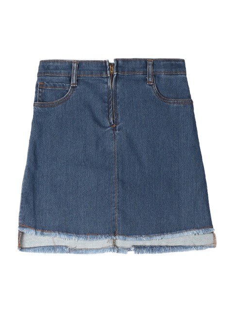 

Cherokee Girls Blue Washed Denim A-Line Knee-Length Skirt