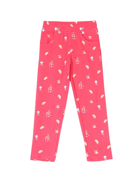 

Cherokee Girls Pink & White Printed Knit Jeggings