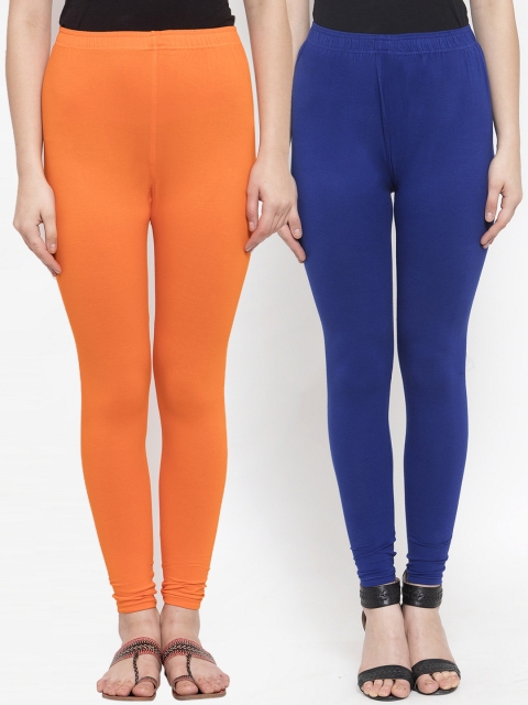 

TAG 7 Women Pack Of 2 Solid Leggings, Blue