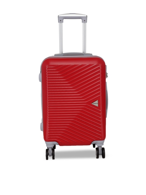 

Teakwood Leathers Unisex Red Textured Hard-Sided Cabin Trolley Suitcase