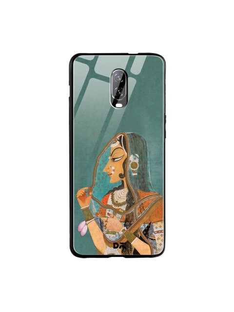 

DailyObjects Green & Brown Vieled Woman OnePlus 6T Glass Case