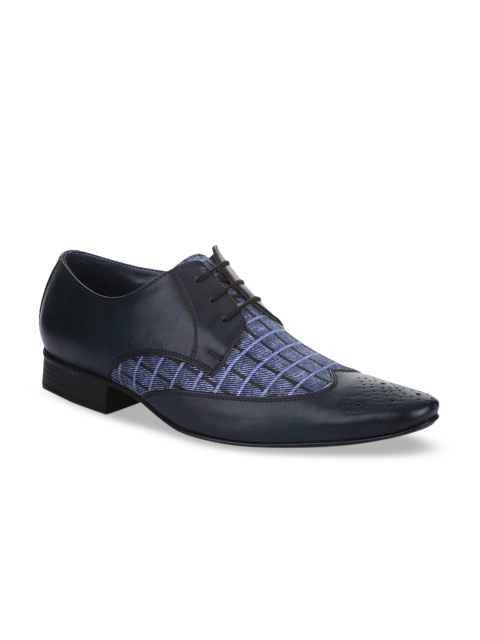 

Liberty Men Navy Blue & Blue Textured Leather Formal Derbys