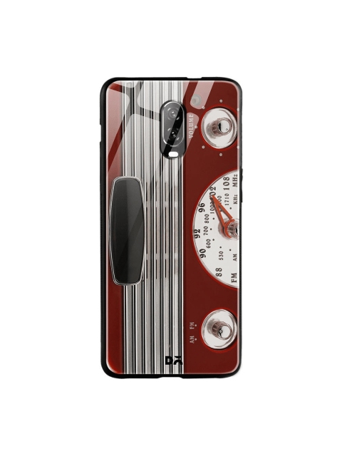 

DailyObjects Red & Grey Radio OnePlus 6T Glass Case