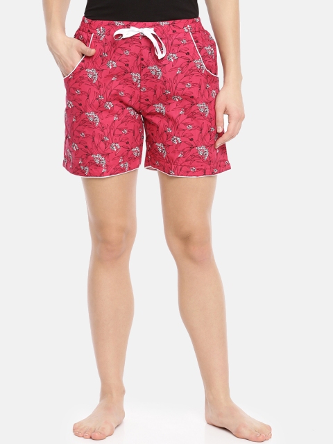 

Macrowoman W-Series Women Coral & Grey Printed Lounge Shorts