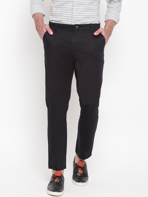 

SAPPER Men Black Slim Fit Solid Regular Trousers