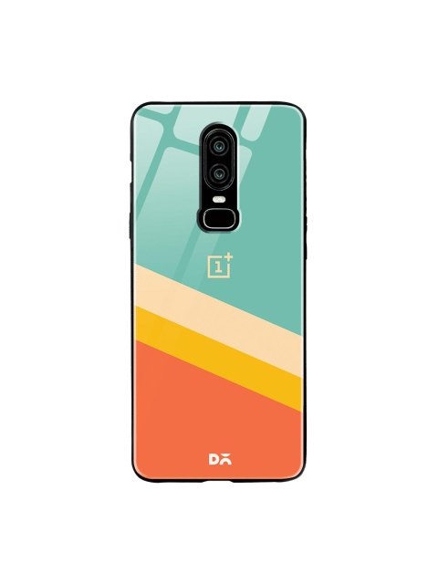 

DailyObjects Green & Orange Tropical Angles OnePlus 6 Glass Cover