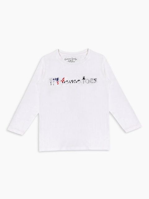 

Lil Tomatoes Boys White Printed Round Neck T-shirt