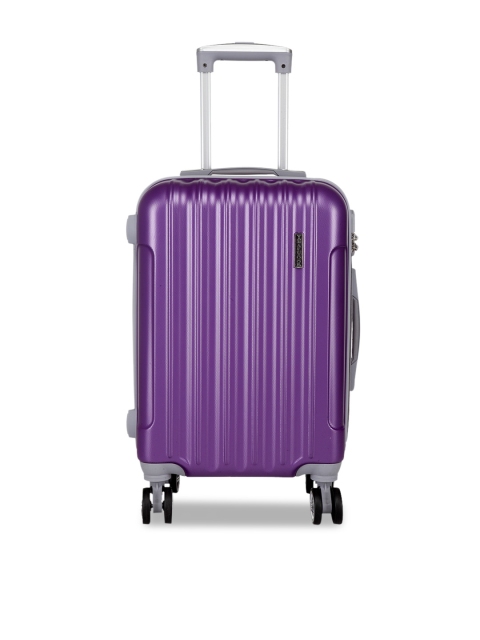 

Teakwood Leathers Unisex Purple Textured Hard-Sided Cabin Trolley Suitcase